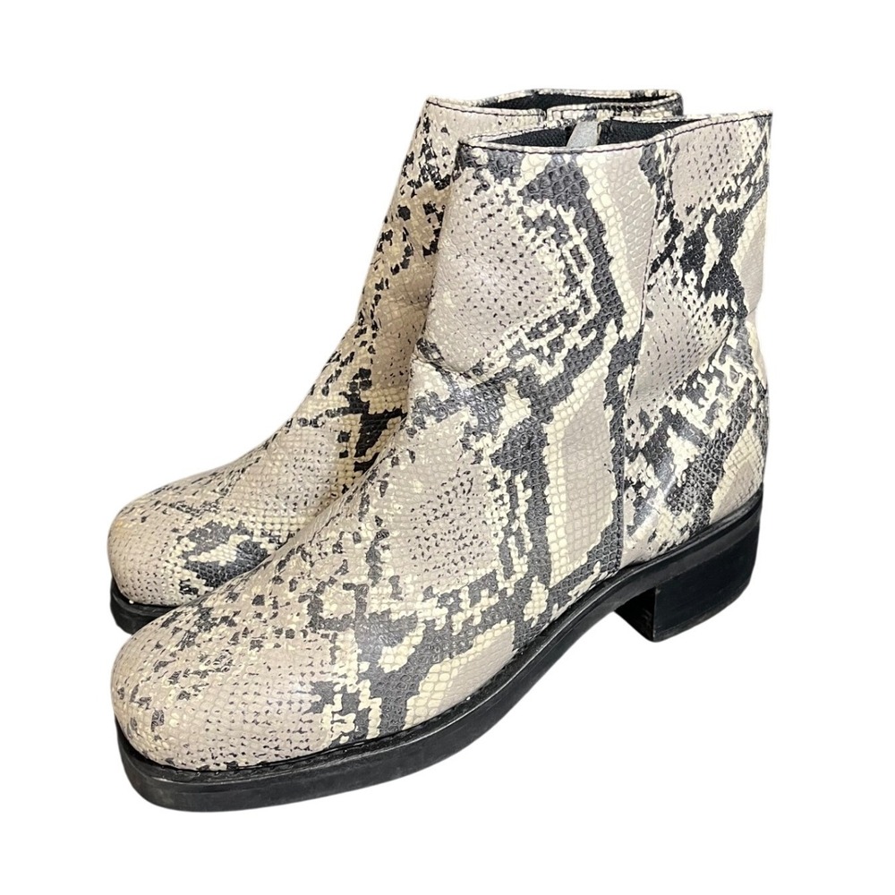 Durango Boots Womens 10 D Grey Snakeskin Print Leather Ankle Booties SW1981‎